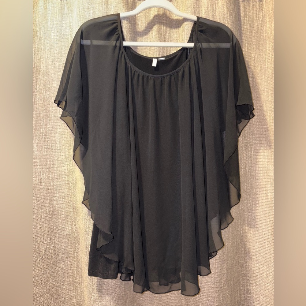 Elegant Black Sheer Blouse